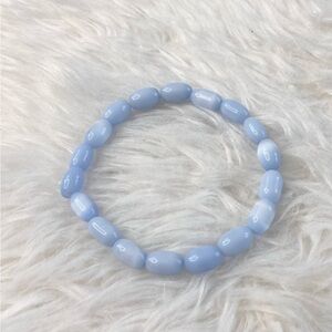 Blue Skies Cat Eye Glass Bead Bracelet